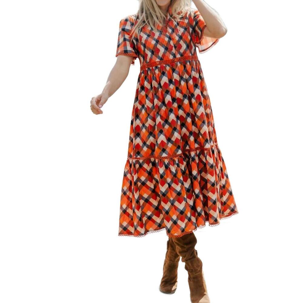 NEW MARIGOLD brynley midi dress in spiced apple